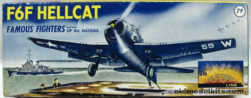 Aurora 1/48 Grumman F6F Hellcat - Famous Fighters of All Nations, 40A-79 plastic model kit